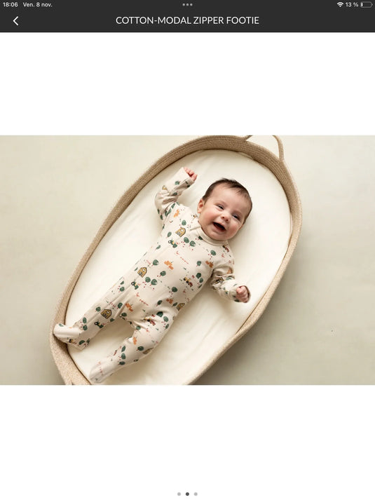 Pyjama modal motifs animaux de ferme Coccoli - Boutique Kaki Lilas
