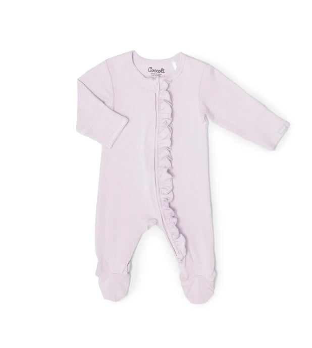 Grenouillère en tissu bébé modal couleur lavande - Boutique Kaki Lilas