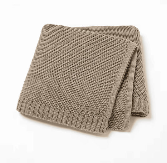 Couverture tricotée bébé en coton 100 % – Modèle Kali - Boutique Kaki Lilas