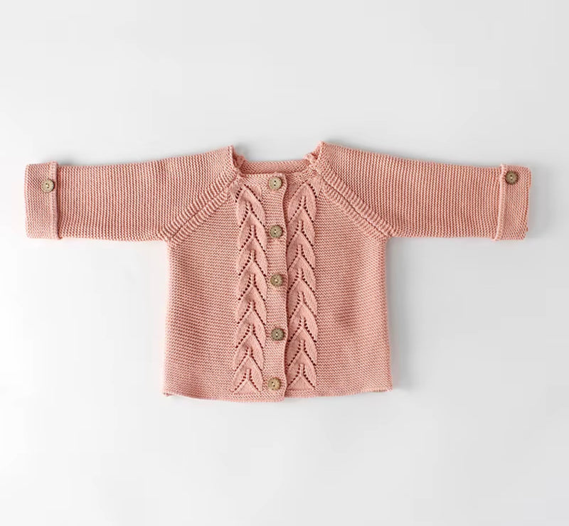 Chargez l'image dans la visionneuse de la galerie, Cardigan bébé fille en tricot de coton – Collection Blush
