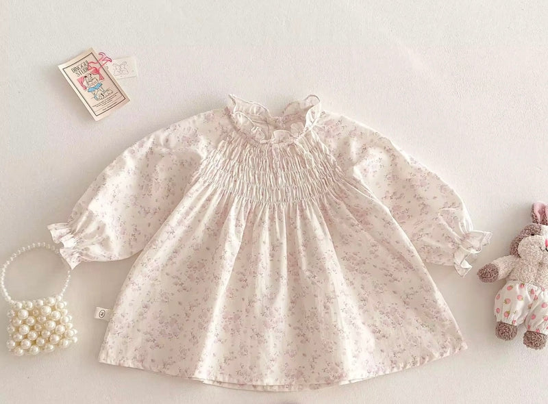 Load image into Gallery viewer, Girls' Pink 100% Cotton Long-Sleeved Dress – Kali
