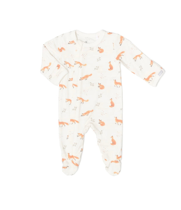 Pyjama modal une pièce pour bébé imprimé à motifs de renard - Boutique Kaki Lilas