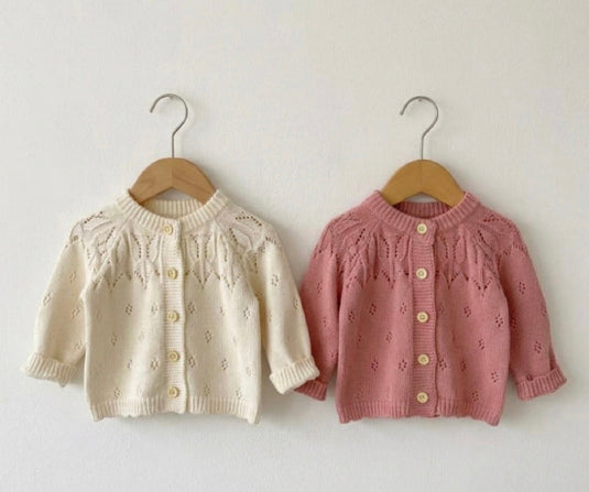 Cardigan bébé fille en tricot doux été et respirant ivoire – Kali