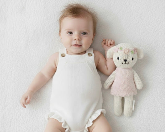 Barboteuse automne-hiver bébé tricot coton – Blanche