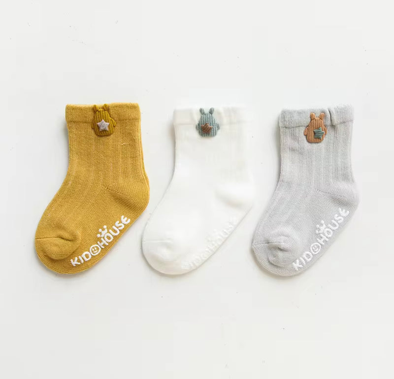 Chargez l&#39;image dans la visionneuse de la galerie, Ensemble de 3 paires de chaussettes Kali - Boutique Kaki Lilas
