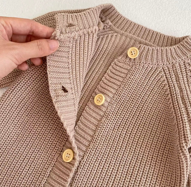 Load image into Gallery viewer, Combinaison bébé beige et marron en coton doux – taille 6-12 mois – Kali - Boutique Kaki Lilas

