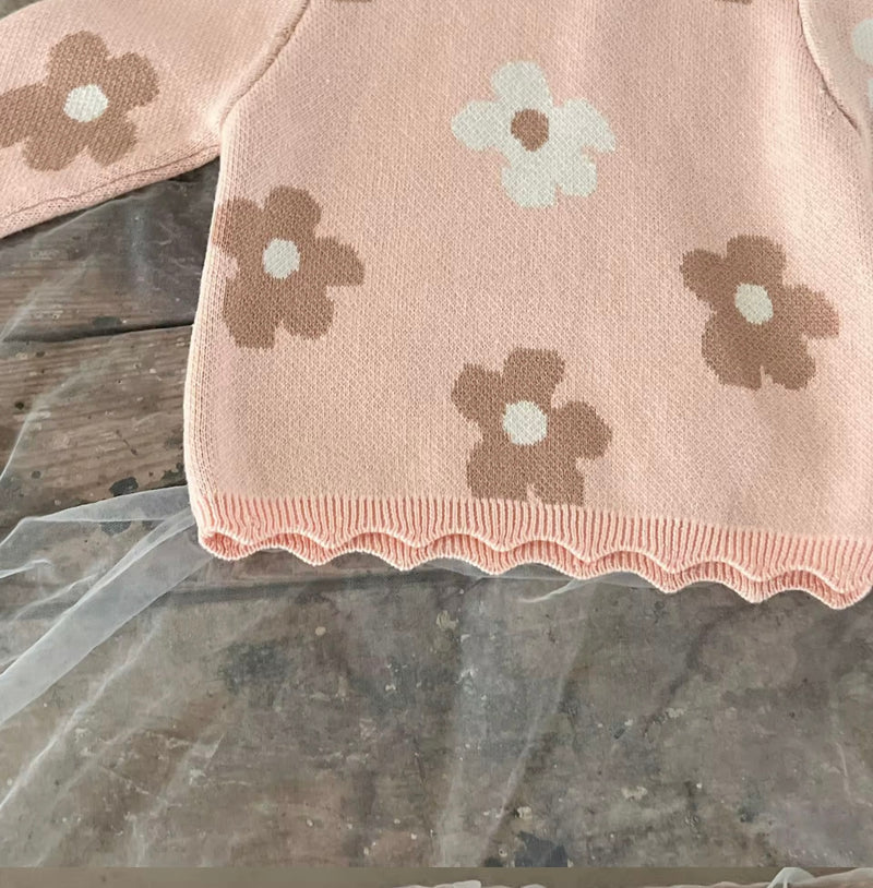 Chargez l&#39;image dans la visionneuse de la galerie, Ensemble Fille Pull et Pantalon à Fleurs – Modèle Kali | Doux &amp; Confortable - Boutique Kaki Lilas
