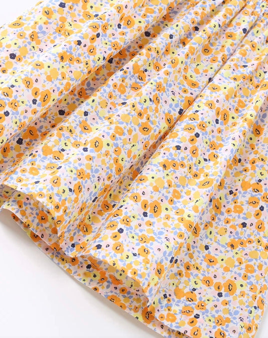 Robe à fleurs jaunes pour filles Léonie