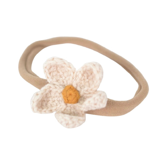 Bandeau bébé fleuri fait main