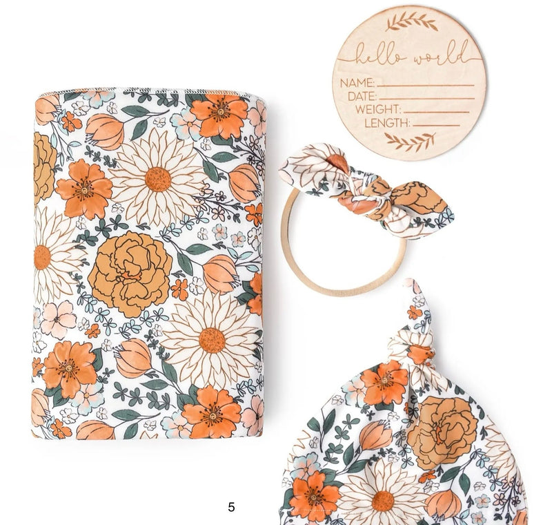 Chargez l&#39;image dans la visionneuse de la galerie, Cocon naissance Kali– Couverture, bonnet et bandeau - Boutique Kaki Lilas
