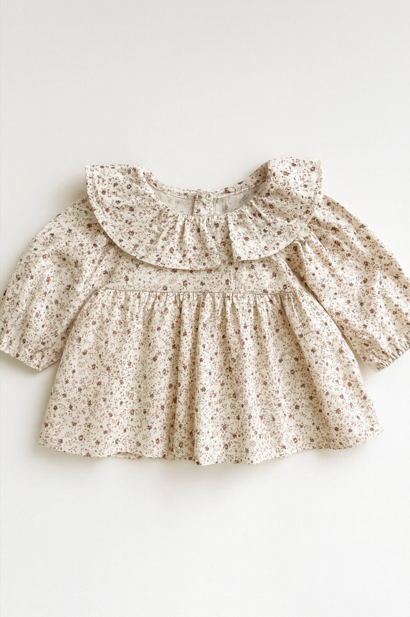 Chargez l&#39;image dans la visionneuse de la galerie, Chemise bébé imprimée fleurs – Blush - Boutique Kaki Lilas
