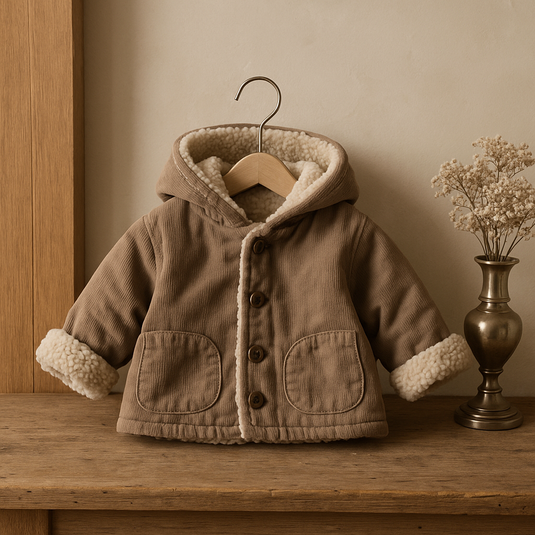 Manteau bébé style laine d’agneau chaud et doux – Kali - Boutique Kaki Lilas