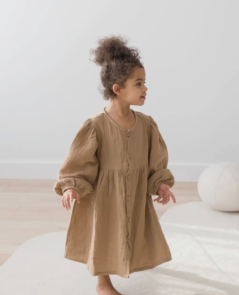 Load image into Gallery viewer, Robe à manches bouffantes Acorn coton bio - Boutique Kaki Lilas
