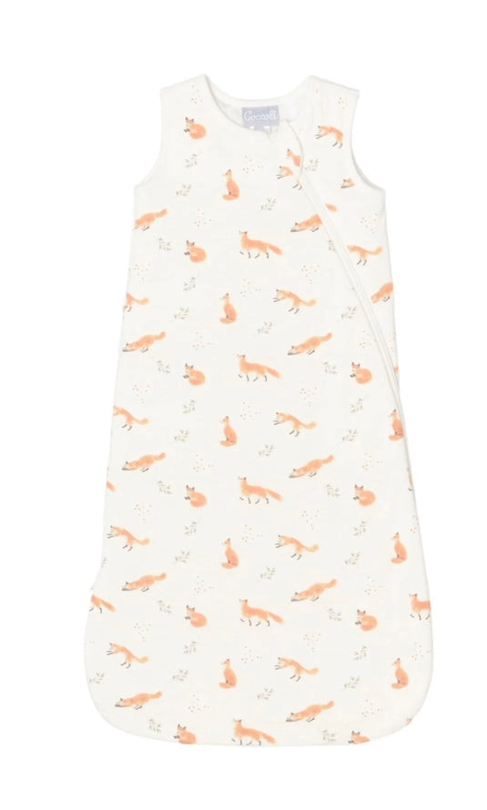 Sac de nuit en coton modal crème imprimé à motifs de renard 1.5 TOG Coccoli 9 Mois - Boutique Kaki Lilas