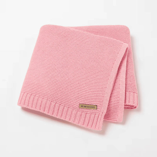 Couverture tricotée bébé en coton 100 % – Modèle Kali - Boutique Kaki Lilas