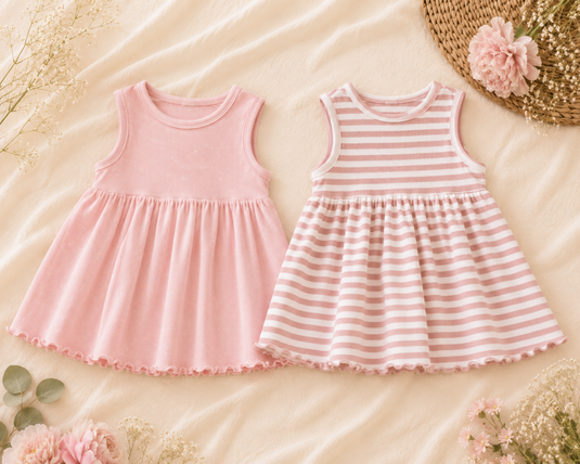Robe fille Rosalie – 100 % coton respirant 🤍
