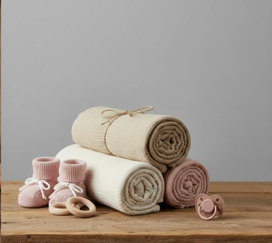 Mousselines (Trio) en coton doux pour bébé – Modèle Kali