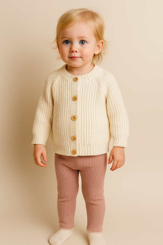 Cardigan bébé en tricot doux – Kali - Boutique Kaki Lilas