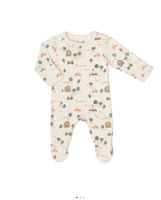 Pyjama modal motifs animaux de ferme Coccoli - Boutique Kaki Lilas