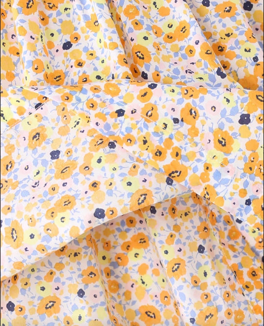 Robe à fleurs jaunes pour filles Léonie