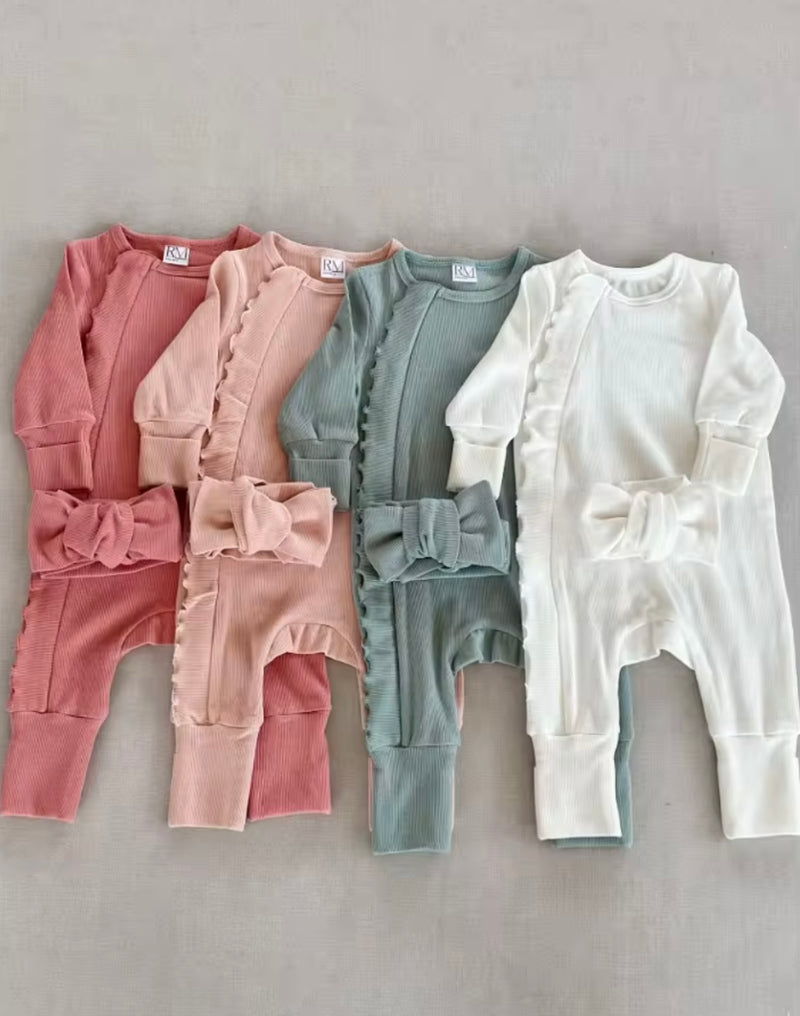 Chargez l&#39;image dans la visionneuse de la galerie, Ensemble nouveaux-nés unisexe – garçon ou fille – coton doux – Kali - Boutique Kaki Lilas
