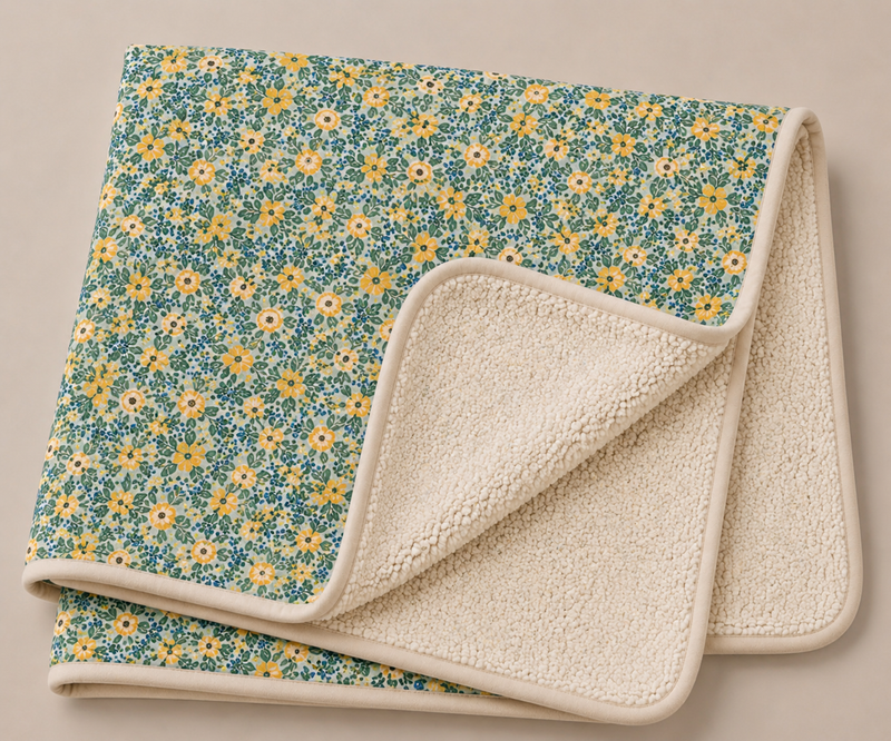 Load image into Gallery viewer, Couverture en Sherpa douces fleurs - Pré-commande
