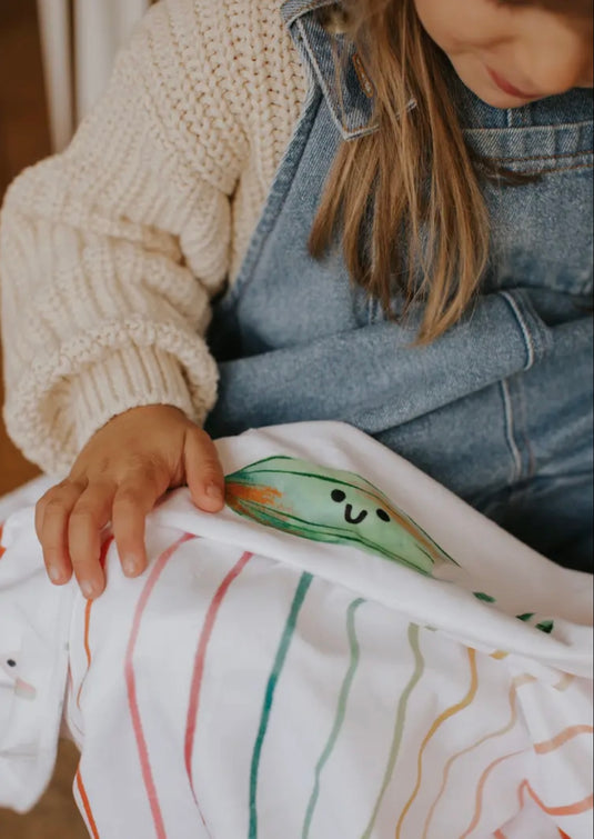 Ma petite couverture imprimée- Au marché-Veille sur toi - Boutique Kaki Lilas