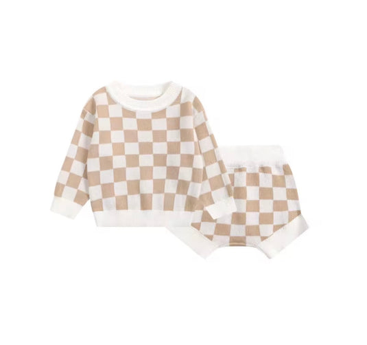 Ensemble garçon tricot à carreaux Kali