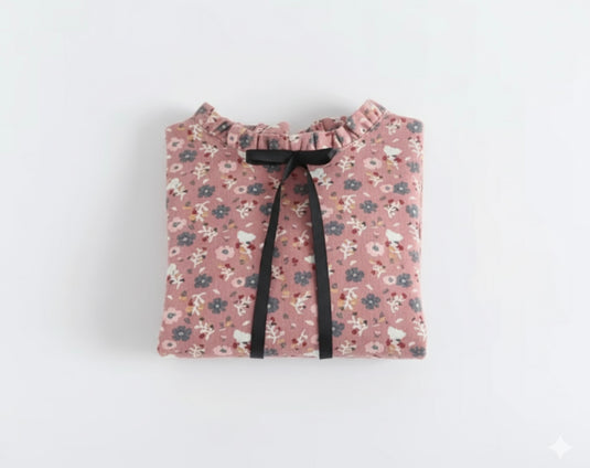 Robes fille d’automne en coton doux – Motifs fleuris élégants - Boutique Kaki Lilas