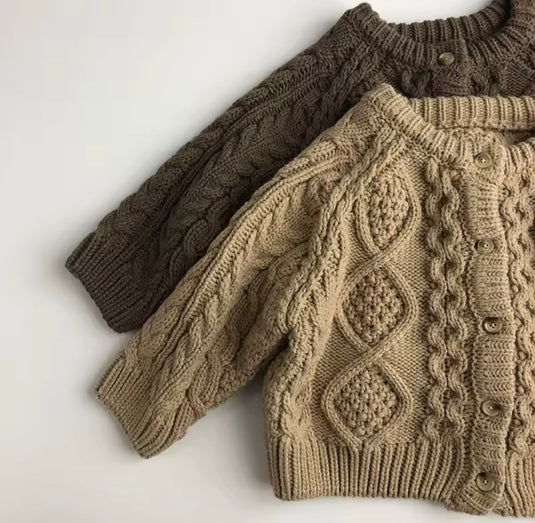 Cardigan pour filles automne-hiver tricoté – Kali - Boutique Kaki Lilas