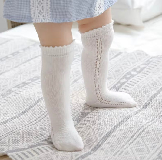 Chaussettes hautes bébé fille coton doux – automne – Kali - Boutique Kaki Lilas