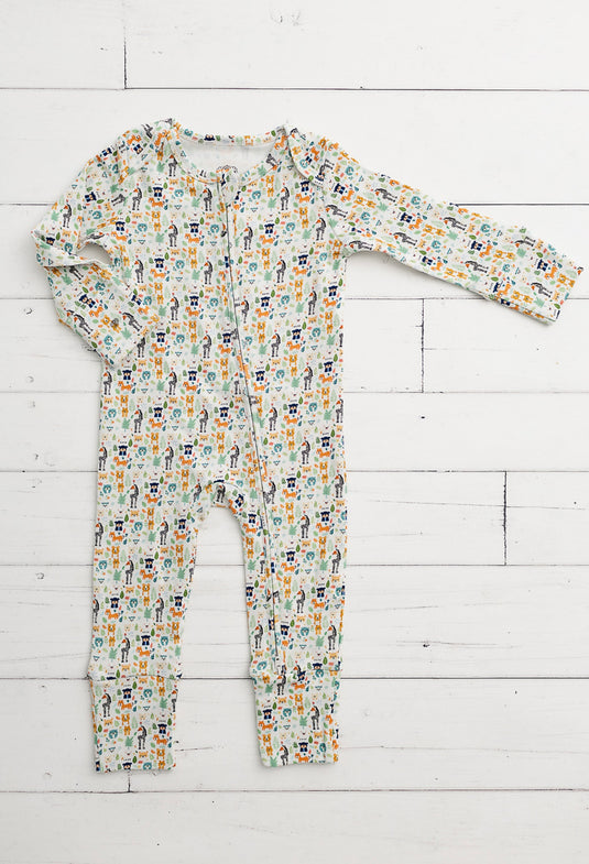 Barboteuse bébé coton bio motif animaux amusants – Kaki Lilas - Boutique Kaki Lilas