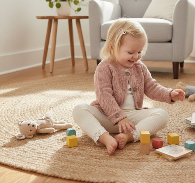 Chargez l'image dans la visionneuse de la galerie, Cardigan bébé fille en tricot de coton – Collection Blush

