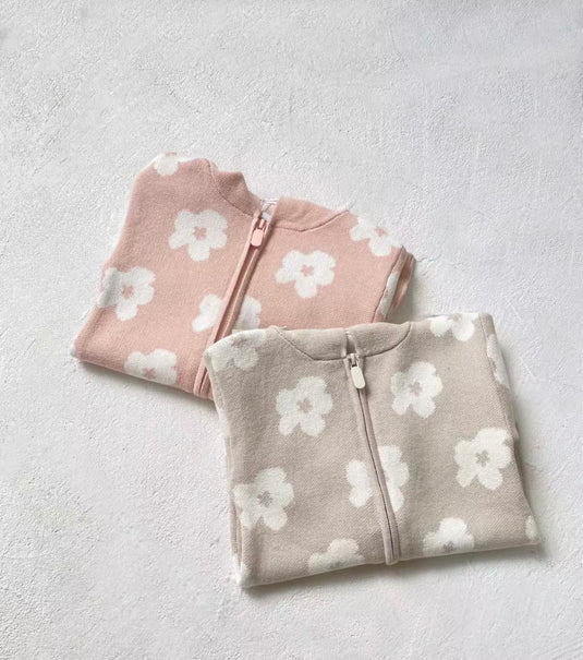 Combinaison bébé capuche fleurs automne-hiver – Kali - Boutique Kaki Lilas