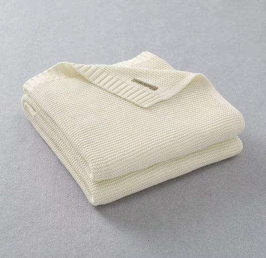 Couverture tricotée bébé en coton 100 % – Modèle Kali - Boutique Kaki Lilas