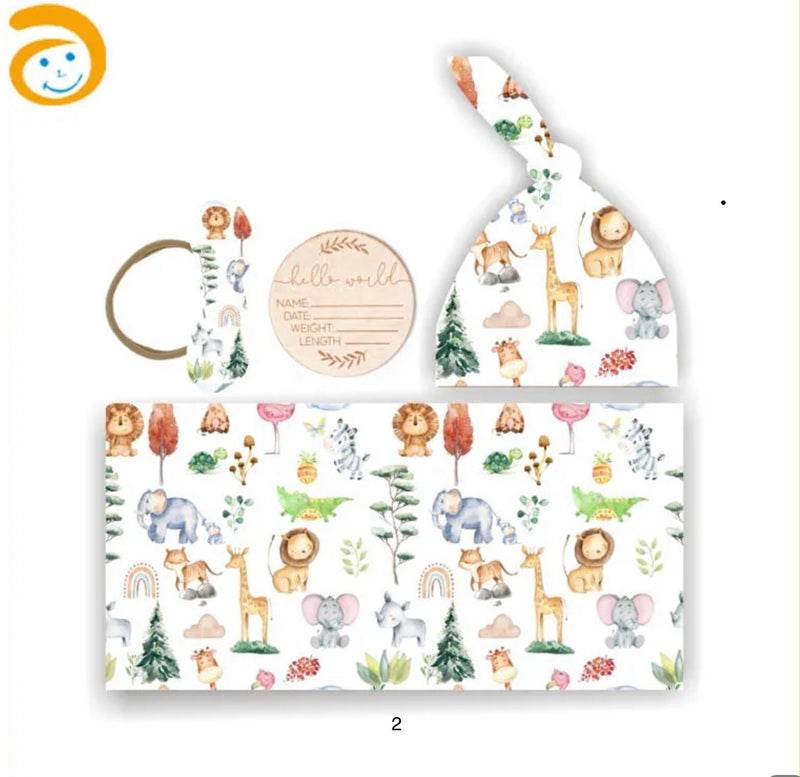 Chargez l&#39;image dans la visionneuse de la galerie, Cocon naissance Kali– Couverture, bonnet et bandeau - Boutique Kaki Lilas
