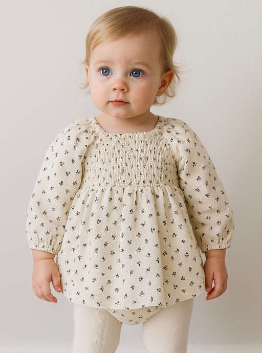 Cache-couches bébé manches bouffantes chic en coton – Kali - Boutique Kaki Lilas