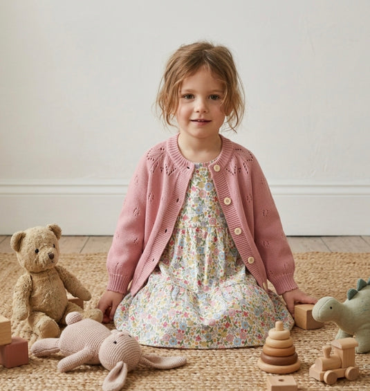 Robe Éléonore sans manches – 100 % coton fleuri