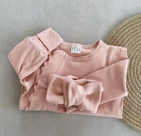 Combinaison bébé fille manches longues en coton doux avec bandeau – Kali - Boutique Kaki Lilas