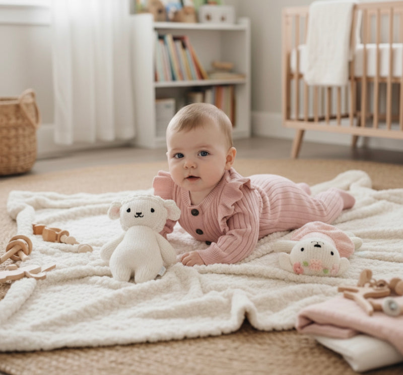 Chargez l'image dans la visionneuse de la galerie, Barboteuse bébé fille en tricot doux – Kaki Lilas
