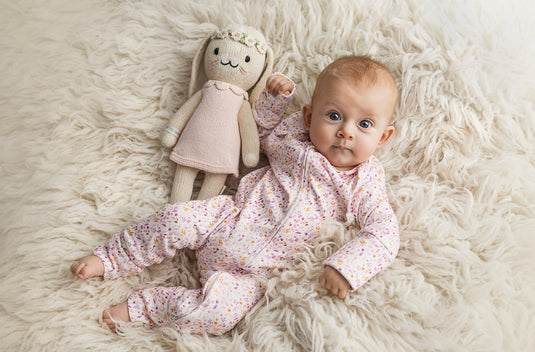 Barboteuse bébé coton bio motif feuilles lavandes – Kaki Lilas - Boutique Kaki Lilas