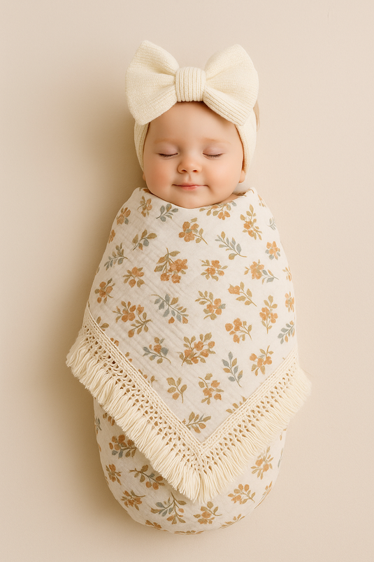 Mousseline bébé 100 % coton à motifs – Kali - Boutique Kaki Lilas