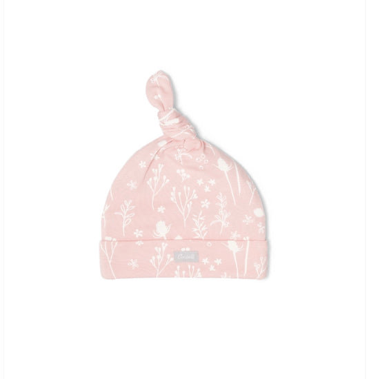 Bonnet en coton modal imprimé de couleur rose Coccoli 3-6 mois - Boutique Kaki Lilas