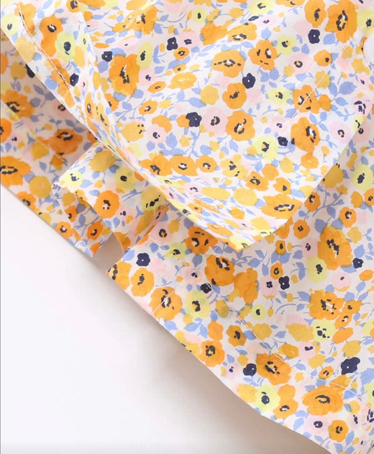 Robe à fleurs jaunes pour filles Léonie