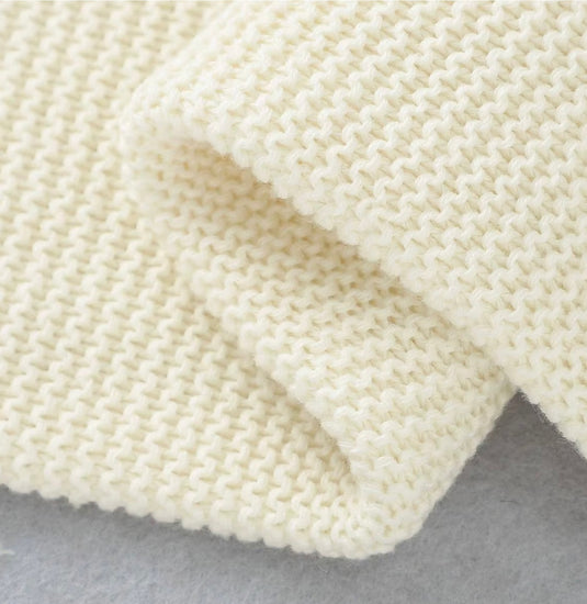 Couverture tricotée bébé en coton 100 % – Modèle Kali - Boutique Kaki Lilas