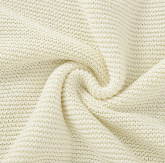 Couverture tricotée bébé en coton 100 % – Modèle Kali - Boutique Kaki Lilas