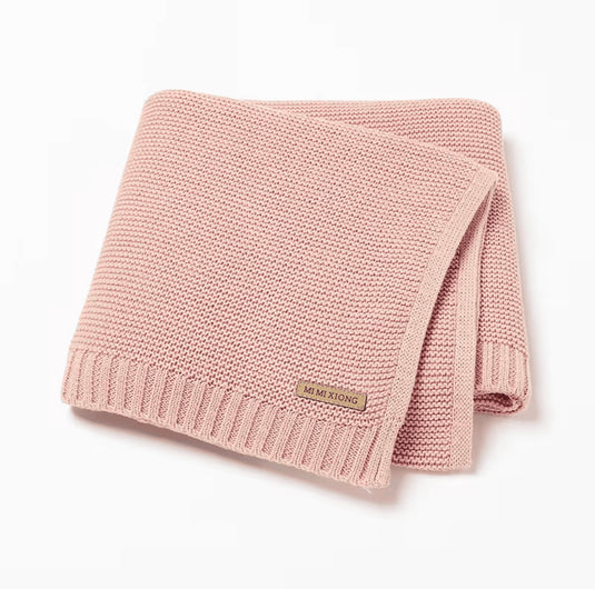 Couverture tricotée bébé en coton 100 % – Modèle Kali - Boutique Kaki Lilas
