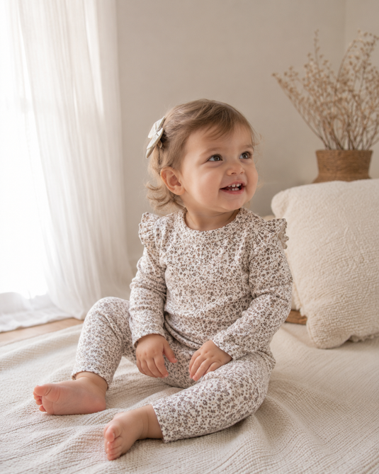 Ensemble bébé fille 3 pièces fleuri printemps – Kali
