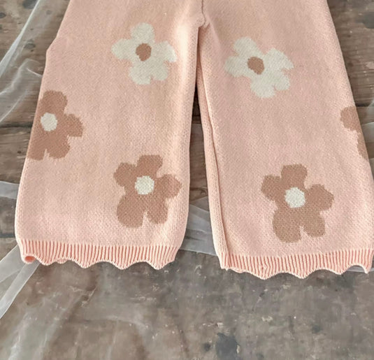 Ensemble Fille Pull et Pantalon à Fleurs – Modèle Kali | Doux & Confortable - Boutique Kaki Lilas