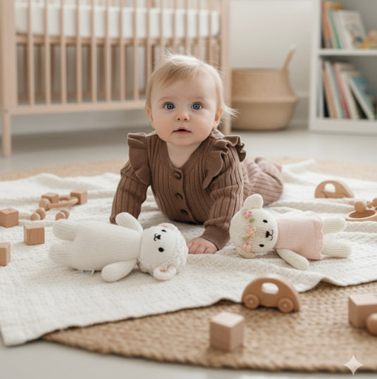 Barboteuse bébé fille en tricot doux – Kaki Lilas